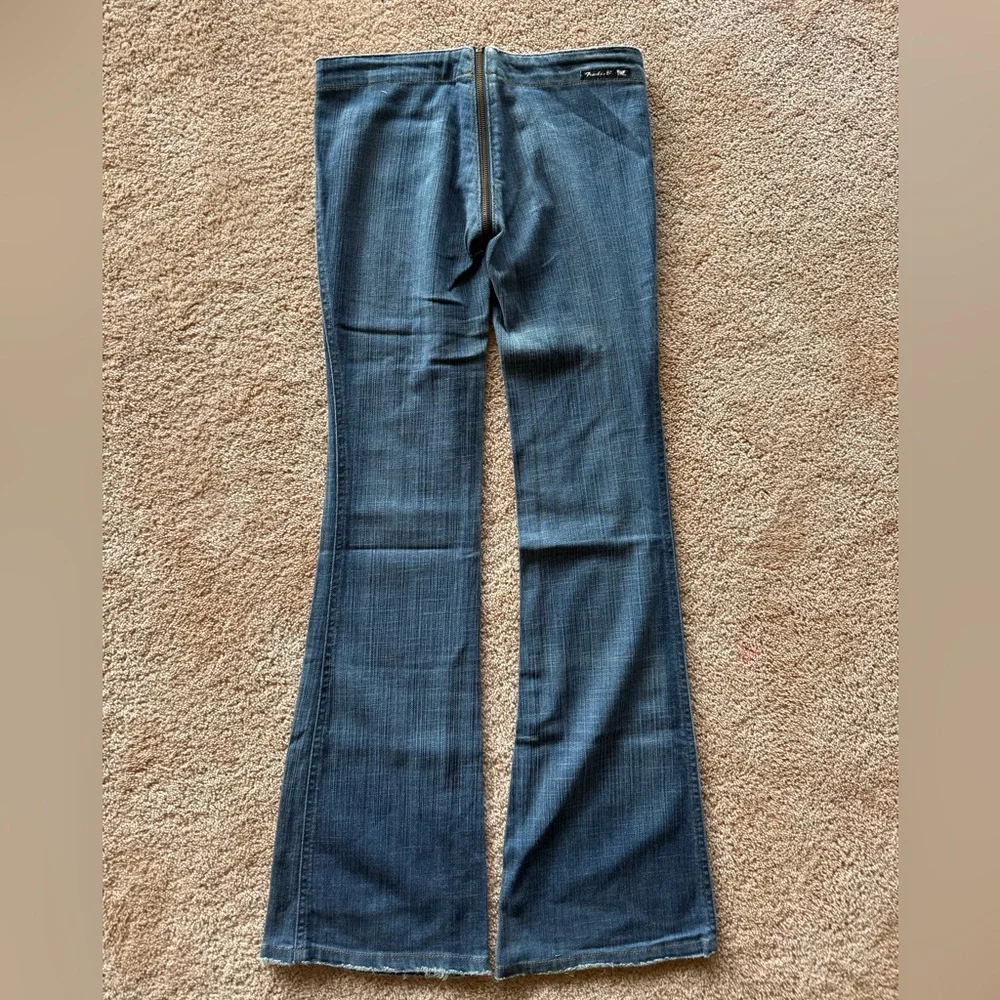 Frankie B. Dark Blue Flare Zip jeans - Picture 2 of 2
